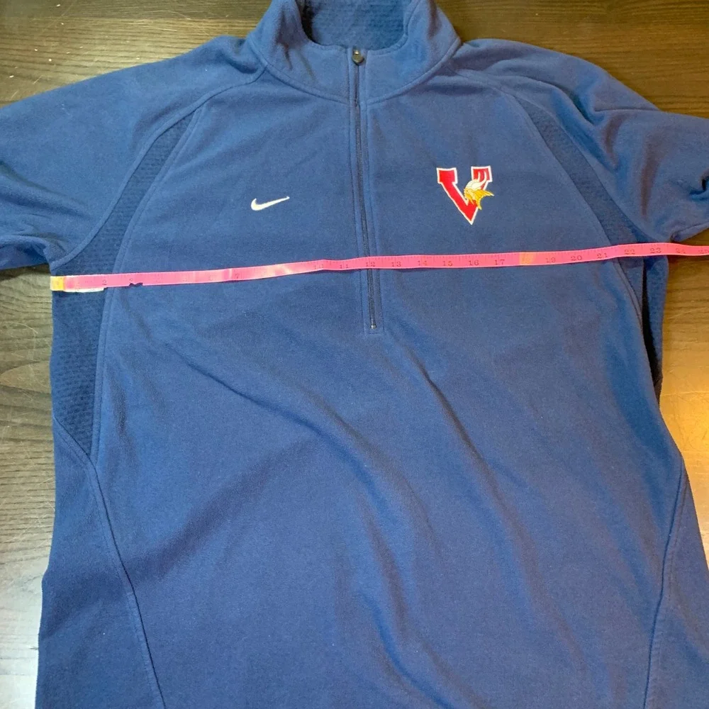 Nike Fit Therma Vikings V Pullover 1/4 Zip Fleece Blue Lage‎ Mt Pleasant PA Alum